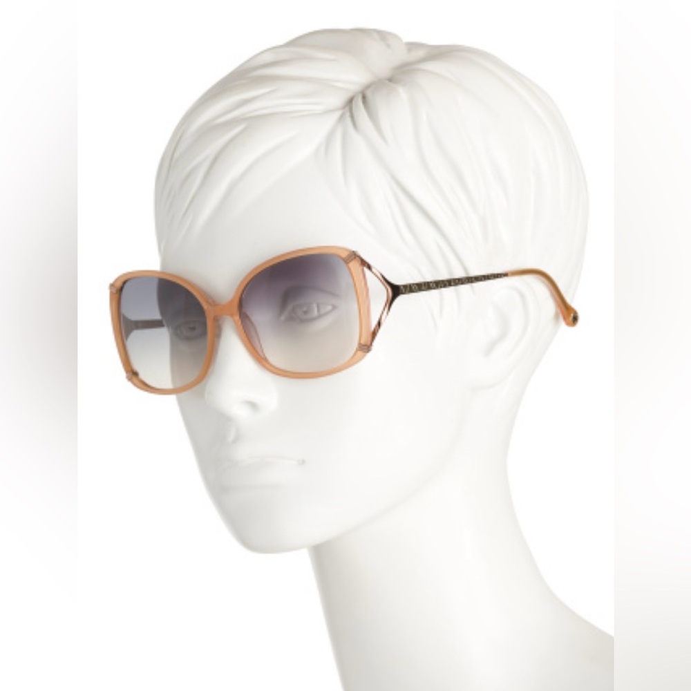 NWOT-Trina Turk “Assateague” Vented Oversize Butterfly Sunglasses- Sandbar -57mm - Picture 2 of 10